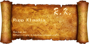 Rupp Klaudia névjegykártya
